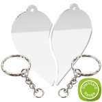 60mm+Split+Heart+Keyring+with+2x+Keychains