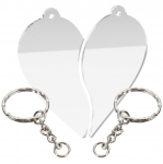 60mm+Split+Heart+Keyring+with+2x+Keychains